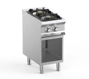 Hobart Ecomax HEFB74AXL 2 Burner Gas Hob on Open Cupboard, 2 x 7kW