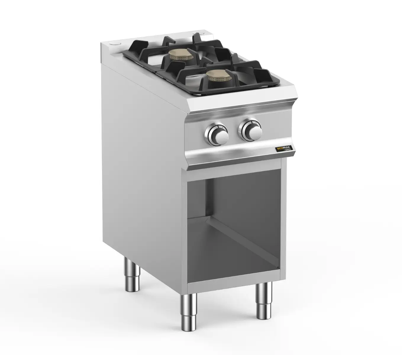 Hobart Ecomax HEFB74AXL 2 Burner Gas Hob on Open Cupboard, 2 x 7kW
