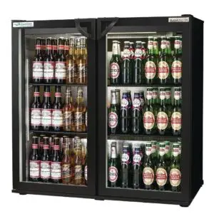 Autonumis RWC10001 EcoChill Maxi Sliding Double Door Black Bottle Cooler, 220 x 330ml Bottles / 301 x 330ml Cans