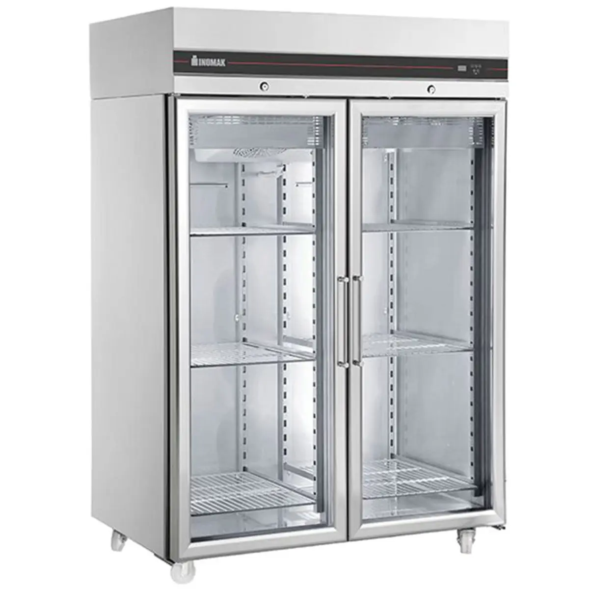 INOMAK Upright Double Hinged Glass Door Heavy Duty Freezer