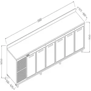 Diamond NLV35X Neutral Rear Cabinet, With Backsplash