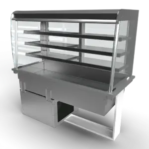 Moffat D4RD Drop-In Refrigerated Multi Tier 3 Shelf Model with Curved Glass Open Front