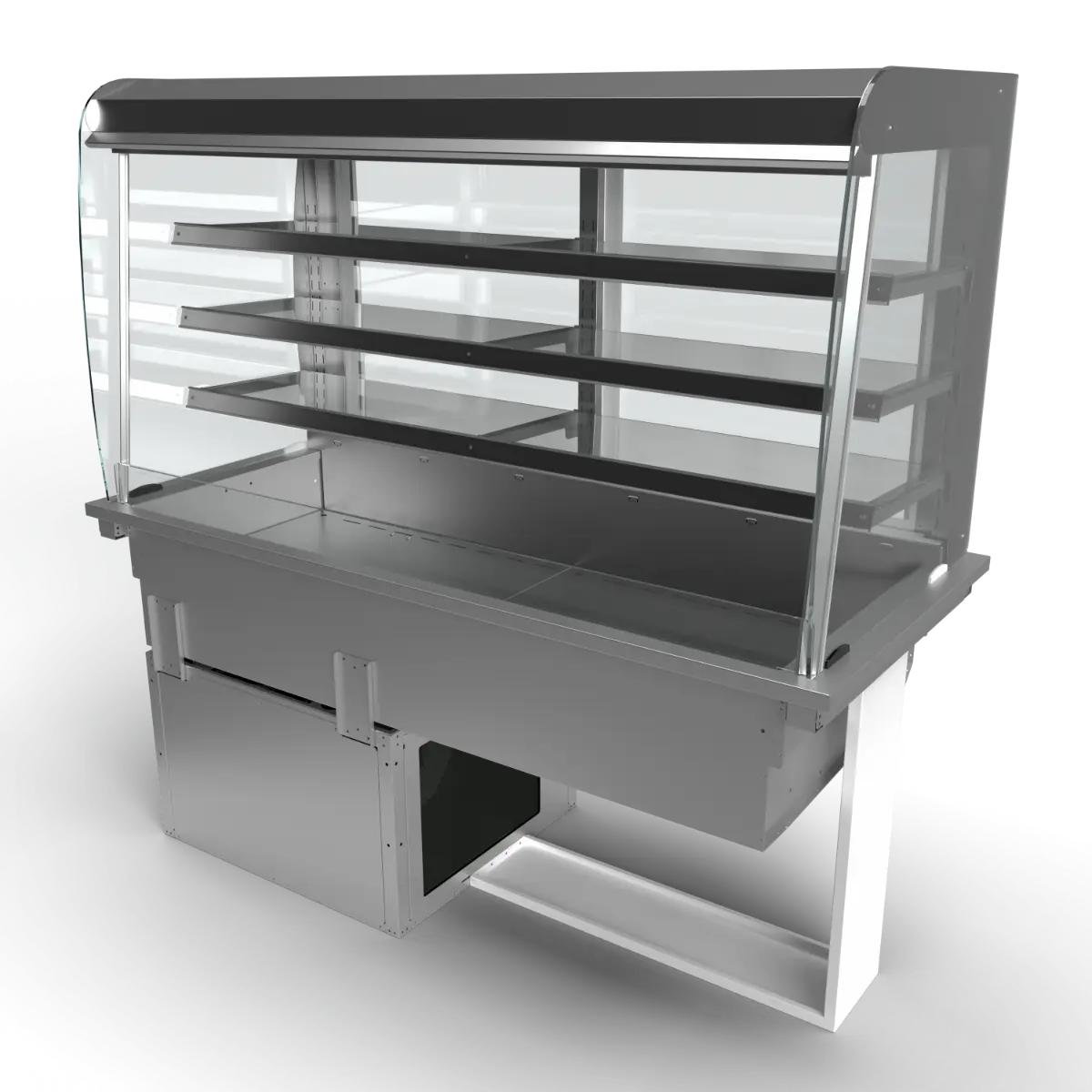 Moffat D4RD Drop-In Refrigerated Multi Tier 3 Shelf Model with Curved Glass Open Front