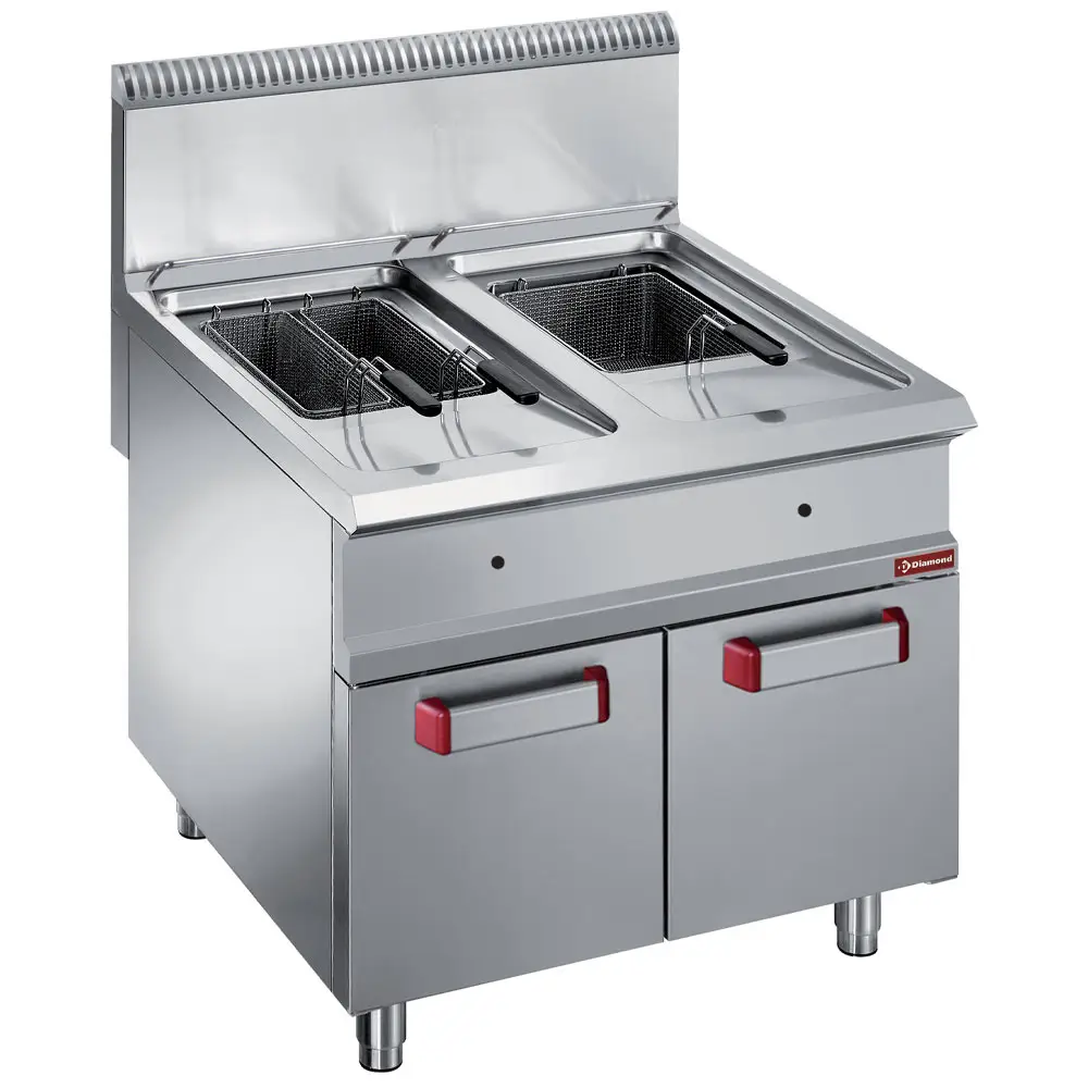 Diamond G9/F36A8 Double Basket Freestanding Gas Fryer on Closed Cupboard