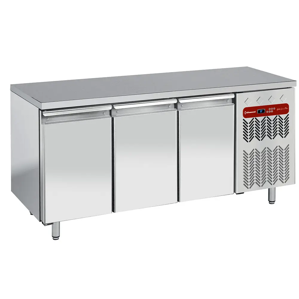 Diamond TG3B/H-R2 3 Door Stainless Steel Freezer Counter, 405 Litres