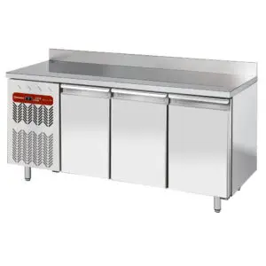 Diamond TG3N/HAGX-R2 3 Door Stainless Steel Refrigerated Counter with Splashback, 405 Litres