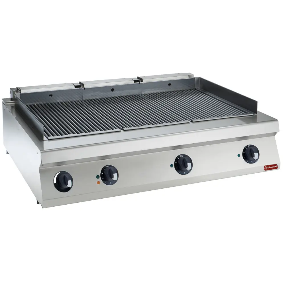 Diamond E17/GPLP3-HP Ribbed Electric Griddle Cooking Plate, 11.25kW