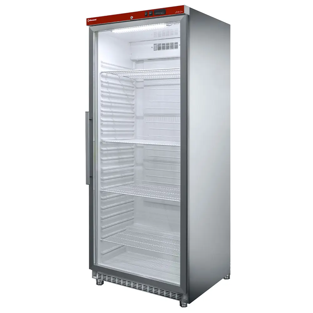 Diamond PV600X/G-R6 Single Glass Door Display Upright Refrigerator, 600 Litres