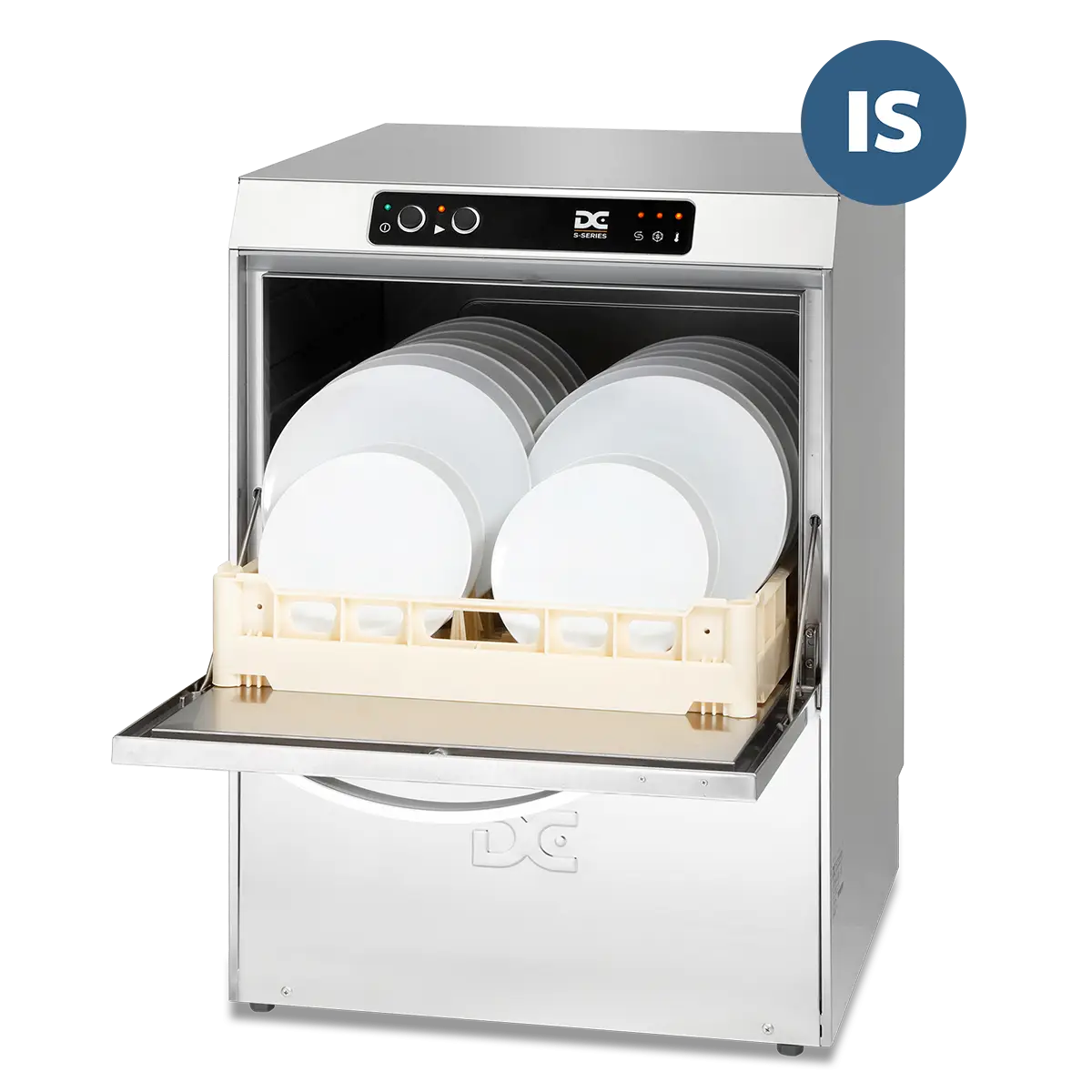 DC SD50IS Standard Range 500mm Basket Frontloading Commercial Dishwasher with Integral Water Softener, 18 Plates