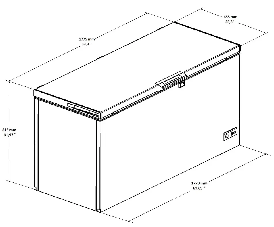 Sterling Pro GRADED Green SPC570 Chest Freezer / Chiller / Fridge, 572 Litres - Image 9
