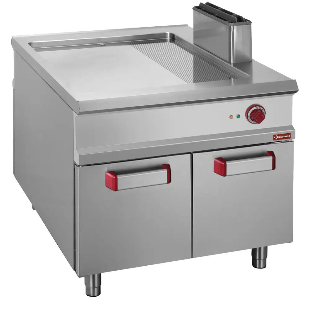 Diamond E1/PMCA2 Freestanding 2/3 Smooth 1/3 Grooved Fry Top Electric Griddle on Netrual Closed cupboard, 12kW