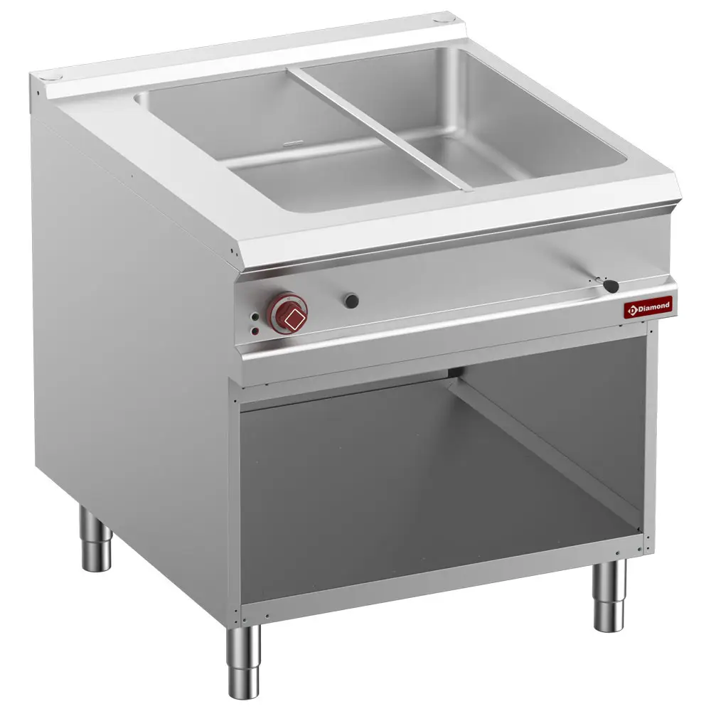 Diamond E9/BMA8-N Freestanding Electric Bain Marie on Neutral Open Cupboard, 8 x 1/3 GN
