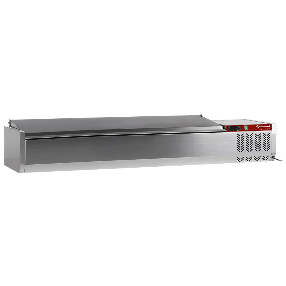 Diamond SY160/CC-R6 Stainless Steel Topping Unit with Stainless Steel Lid, 7 x 1/3 GN