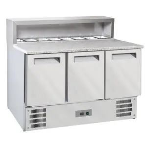 Diverso WR-SRP6-Z3 Refrigerated pizza table 3 doors GN1/1, refrigerated structure 8x GN1/6-150 mm