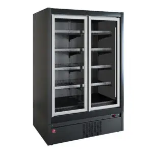 Diamond TCM14-D5 Black Self Service Freezer Display w/ Swinging Glass Doors