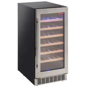 Diamond WCB/12-T1 Wine cabinet, ventilated, stainless steel door, 106 Lt., BLACK