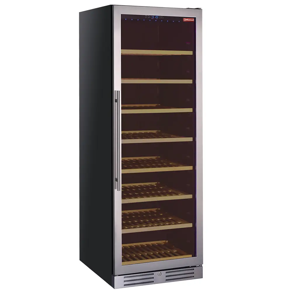 Diamond WCB/38-T1 Wine cabinet, ventilated, stainless steel door, 470 Lt., - BLACK