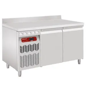 Diamond TG2N/HAGX-R2 2 Door Stainless Steel Freezer Counter with Splashback, 260 Litres