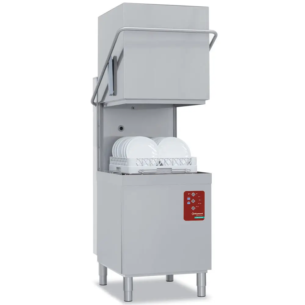 Diamond DCS9/6 500mm Basket Passthrough Hood Dishwasher, 18 Plate Capacity