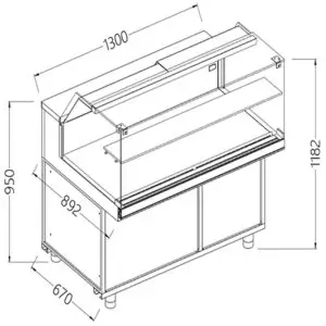 Diamond CB13X Refrigerated Patisserie Display Counter, 1300mm