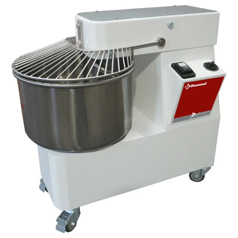 Diamond NT22/M1-Y Spiral Kneader on Wheels with Timer, 22 Liters