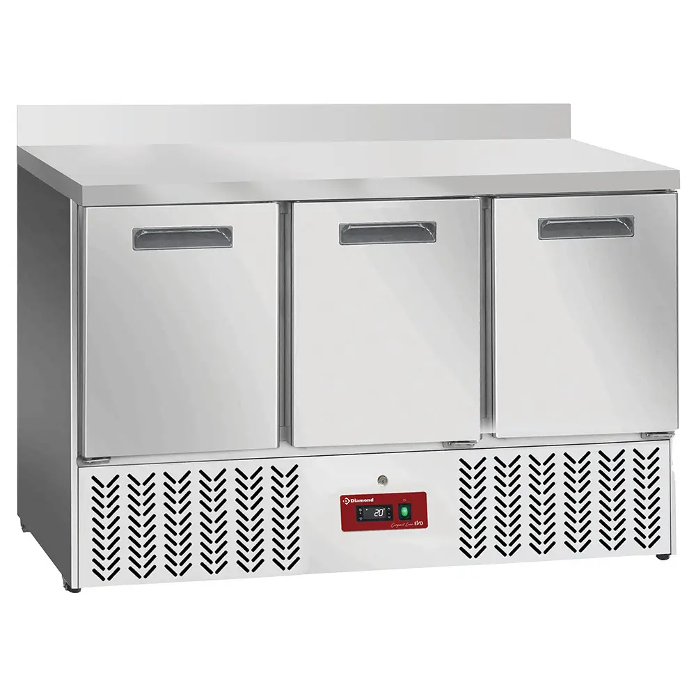 Diamond SA36-X3D 3 Door Refrigerated GN 1/1 Counter w/ Backsplash
