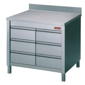 Diamond TACS107A/B Table On Cupboard With 6 Drawers Gn1/1