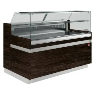 Diamond VB10XD3/R2 Flat Glass Dark Wood Refrigerated Serveover Counter, 1738mm