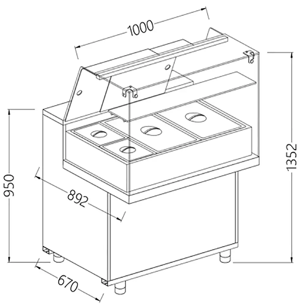 Diamond MA10X Heated Display Counter without Understorage, 0.45kW