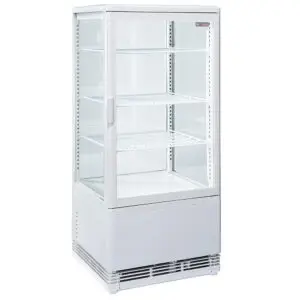 Diverso WR-V4F1-WT Ventilated display table model, 4 levels, 4 glass sides, 80 liters - WHITE