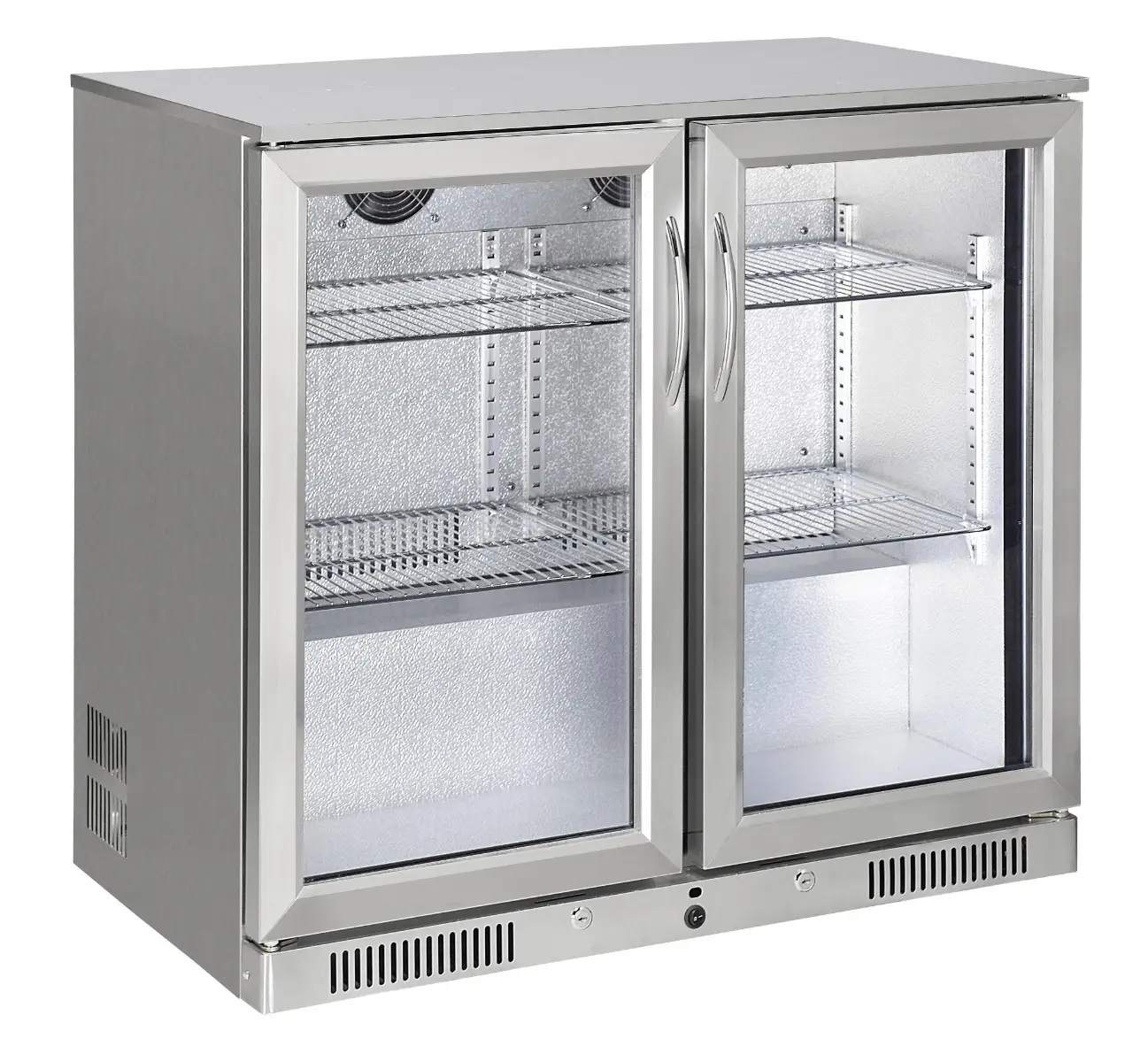 Sterling Pro Green SP2HC-STS Double Door Stainless Steel Bottle Cooler, 180 x 330ml Bottles - Image 2