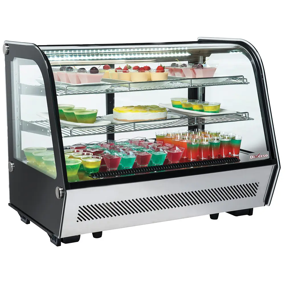 Diverso WR-DR16-B6 Refrigerated table display case, 3 levels, curved glass