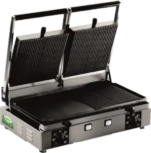 Fama PDR3000S Half Ribbed Half Smooth Contact Panini Grill, 3kW