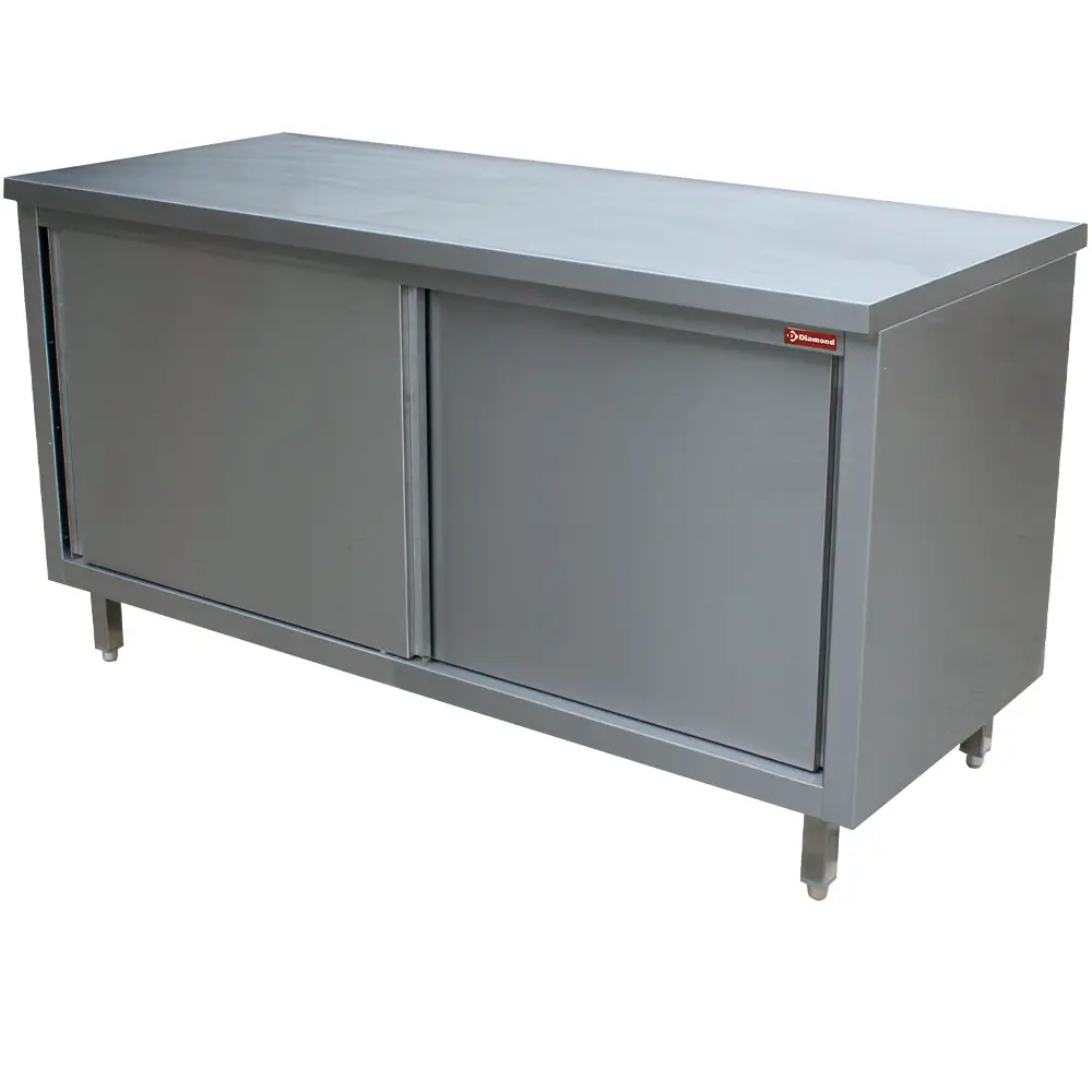 Diamond TA106/B Table On Neutral Cupboard, Sliding Doors