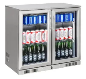 Sterling Pro Green SP2HC-STS Double Door Stainless Steel Bottle Cooler, 180 x 330ml Bottles