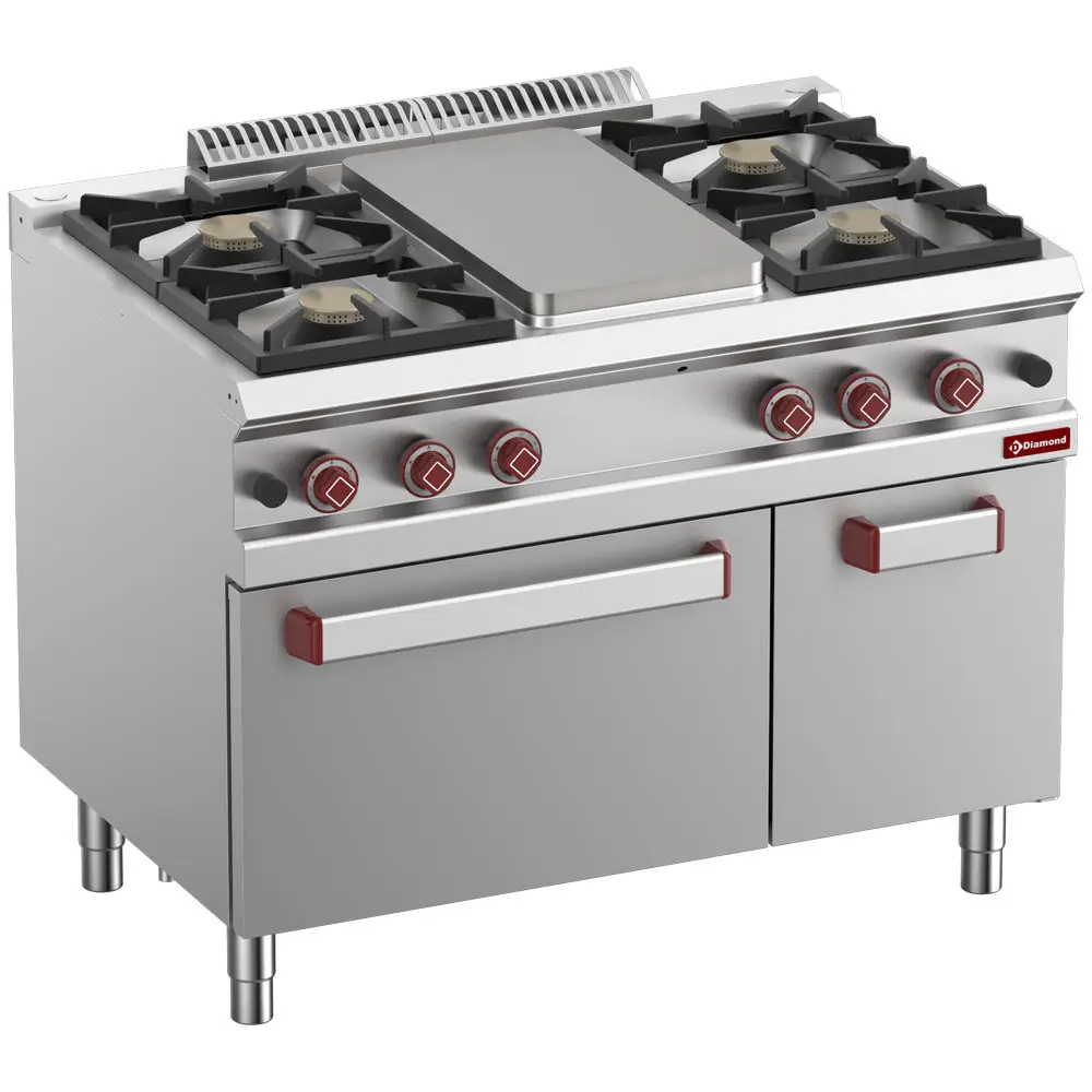 Diamond G7/TM4BFA11-N 4 Stove Freestanding Gas Range Cooker on Gas Oven & Neutral Cupboard