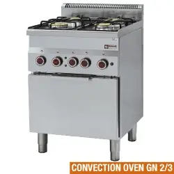Diamond G60/4BFEV6 Floor Standing 4 Burner Gas Stove with GN 2/3 Oven, 3kW
