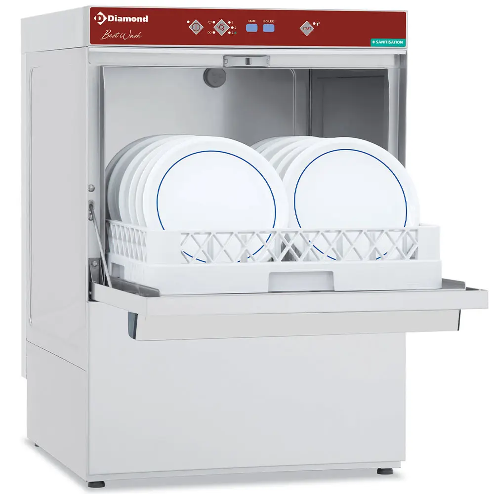 Diamond DFE8/6-AC 500mm Basket Frontloading Dishwasher with Integral Softener, 18 Plates