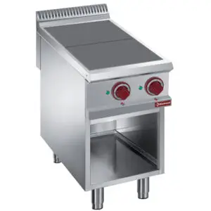 Diamond E9/2SPA4 Electric stoves 2 plates aligned with the top, open cupboard