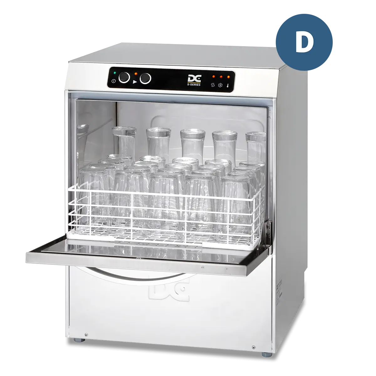 DC SG45D Standard Range 450mm Basket Frontloading Commercial Glasswasher with Drain Pump, 25 Pint Capacity