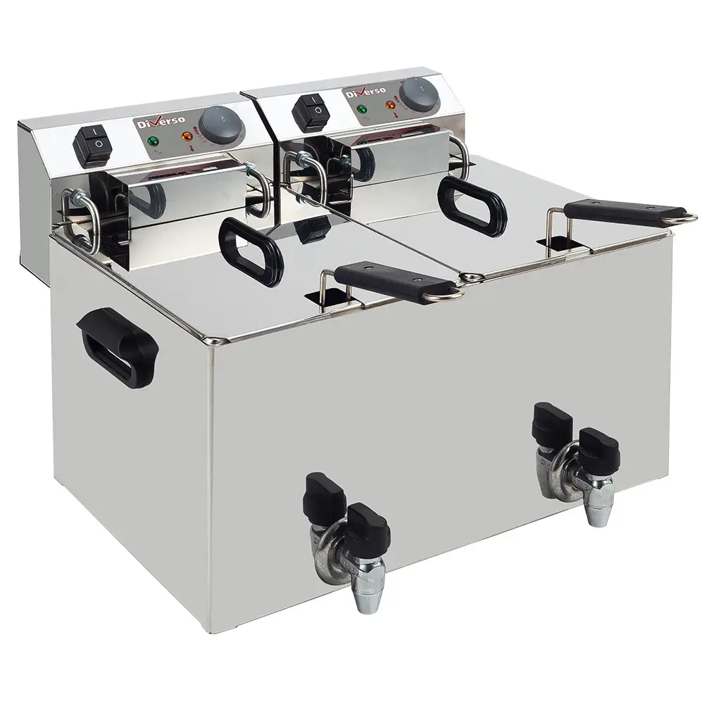 Diverso WR-EF20-S2 Electric table top fryer 10 liters + tap