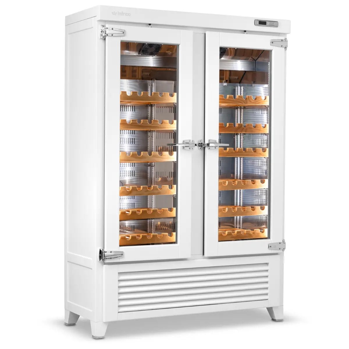 INFRICO Upright Double Hinged Glass Door Wine Cellar (180 bottles)