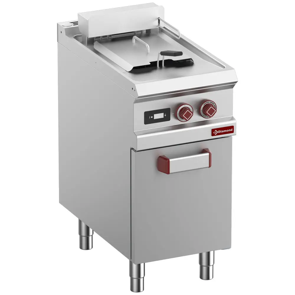 Diamond E7/F13A4-ND Single Basket Freestanding Electric Fryer on Neutral Closed Cupboard, 9kW