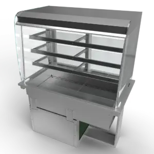 Moffat D3RD Drop-In Refrigerated Multi Tier 3 Shelf Model with Curved Glass Open Front
