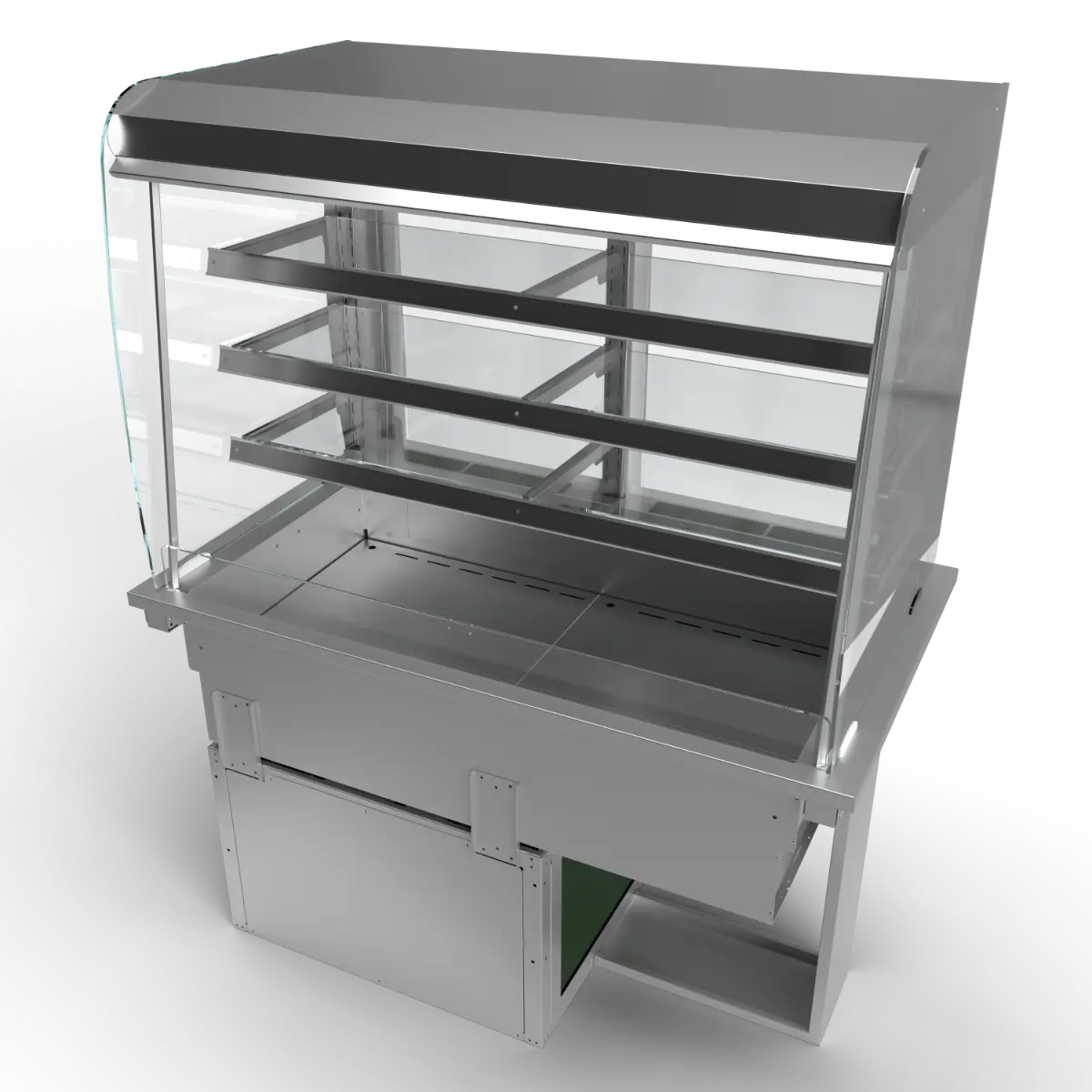 Moffat D3RD Drop-In Refrigerated Multi Tier 3 Shelf Model with Curved Glass Open Front