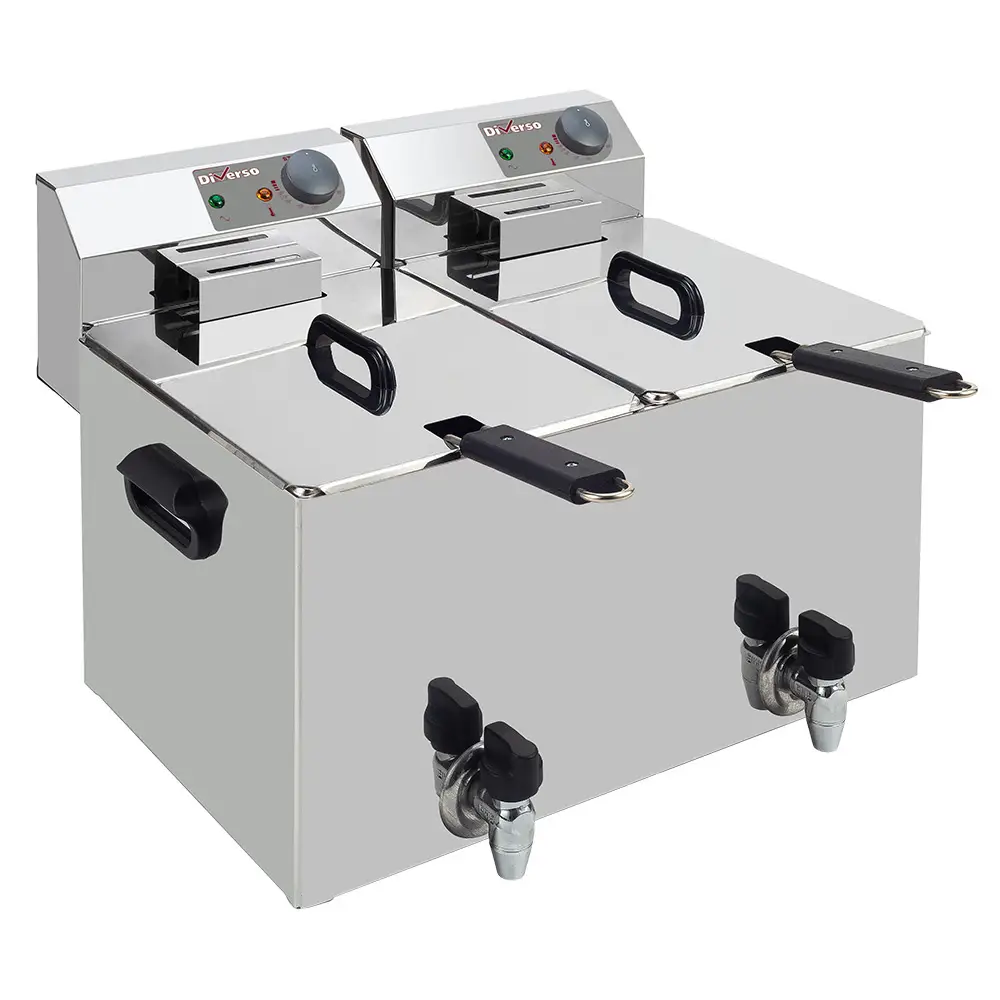 Diverso WR-EF16-D8 Electric table top fryer 2x 8 liters + tap