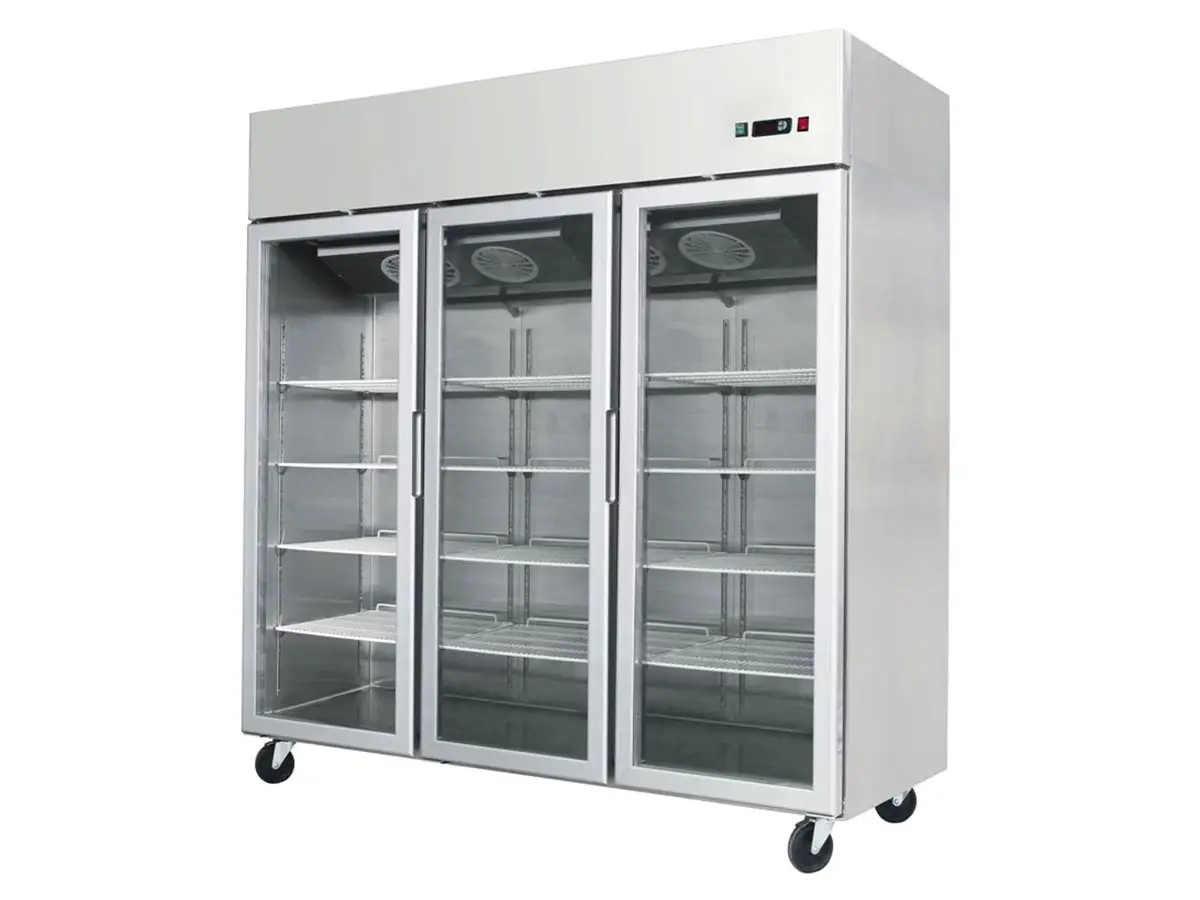 Atosa YCF9409GR Slimline Glass Triple Door Upright Freezer, 1390 Litres