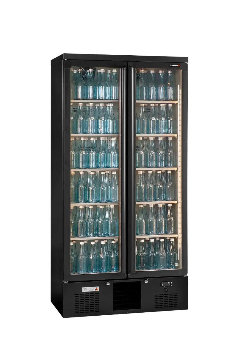 Gamko Maxiglass MG3/500G Maxiglass Hinged Glass Double Door Upright Bottle Cooler, 500 Litres