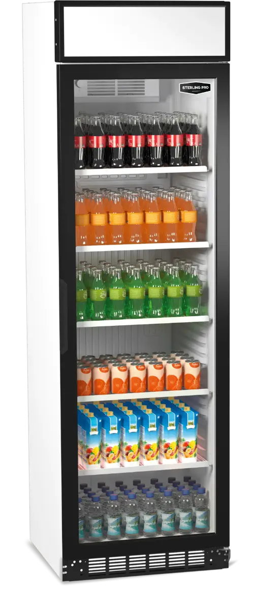 Sterling Pro Green SPG390C Upright Single Door Display Chiller with Canopy, 373 Litres