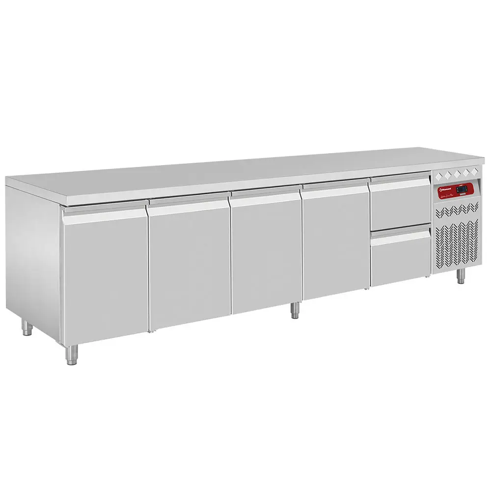 Diamond DT274/P9_1XCA1/2-P9 4 Door Refrigerated Preparation Counter with 2 Drawers, 700 Litres